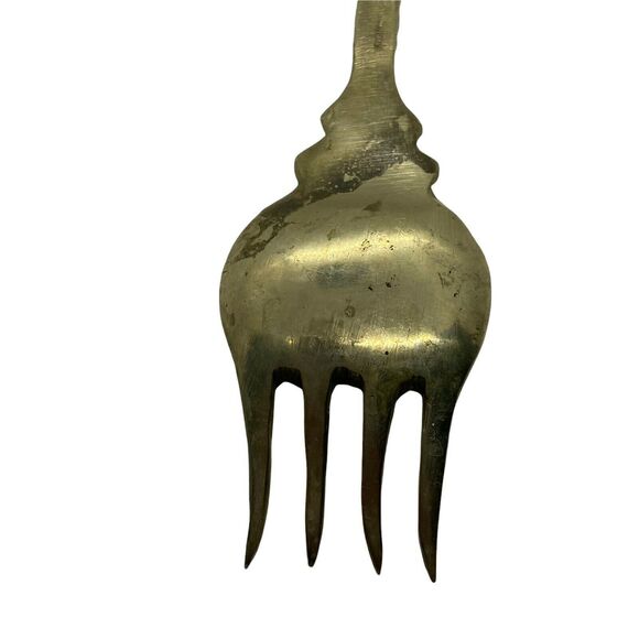 Meat Fork Vintage Montagnani Italy Ornate Gold Tone Decorative Serving 7" - Picture 6 of 16